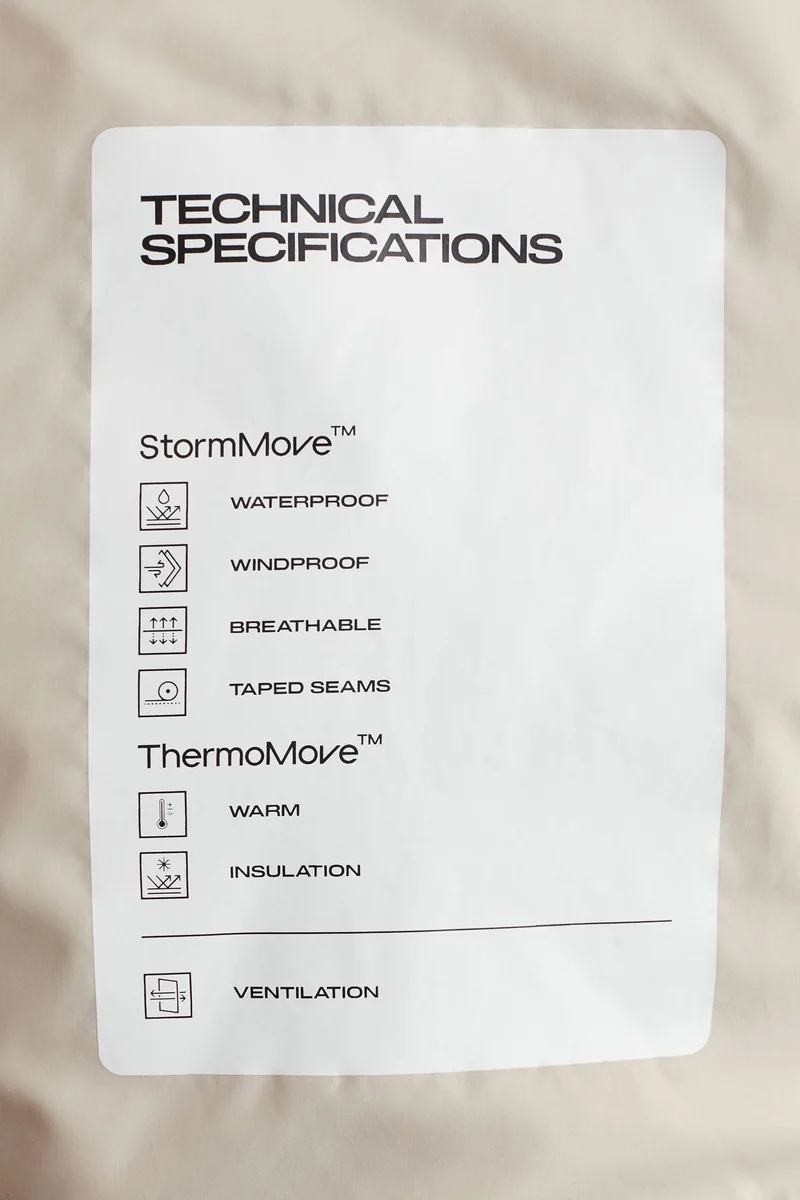 اتش اند ام جاكيت تزلُج من نسيج ستورم موف بقصّة فضفاضة